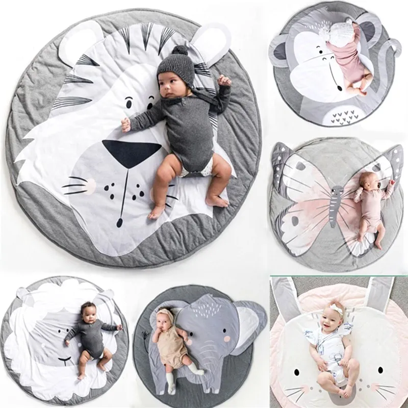 Baby Gym Play Indoor Fluffy Soft Round Blanket Mat Activity Crawling Carpet Pad 