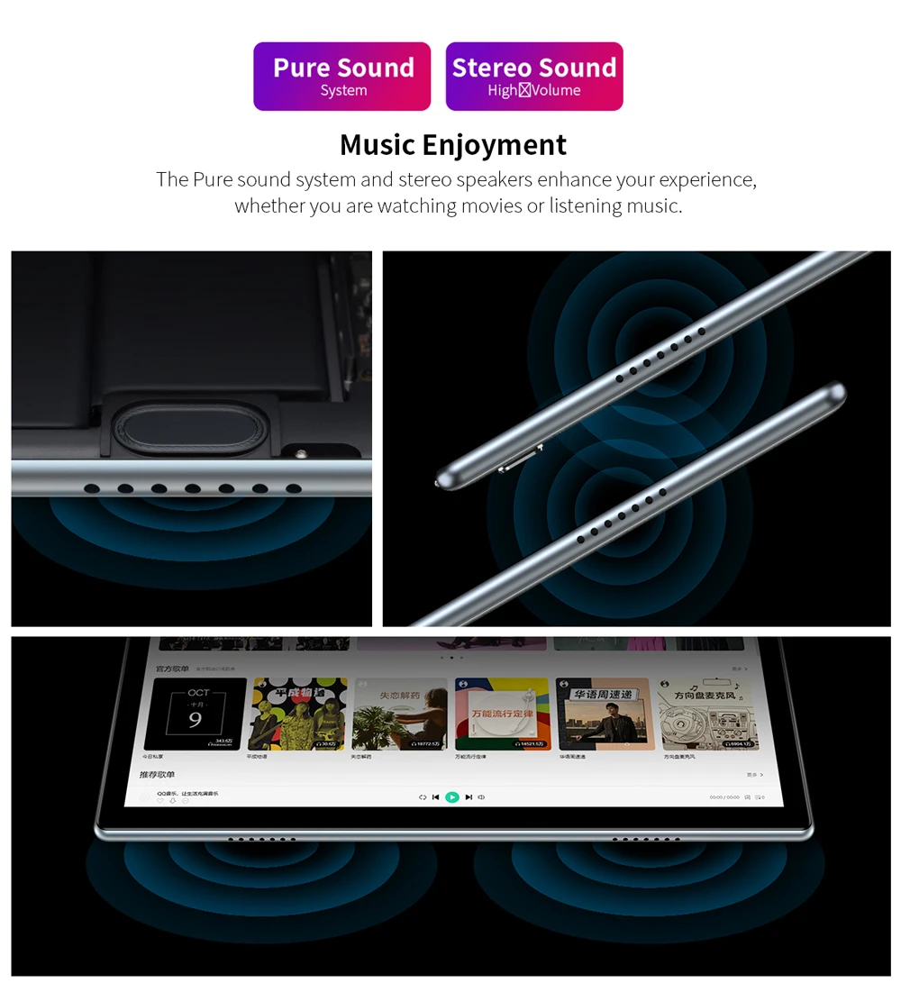 New Teclast P20HD 10.1" Tablets Android 10.0 OS 4GB RAM 64GB ROM 1920×1200 IPS 6000mAh Battary AI Speed-up Dual Wifi 4G Network
