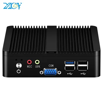 XCY 팬리스 미니 PC, 인텔 셀러론 J6412 듀얼 이더넷, 2x COM RS232 RS485, 윈도우 리눅스 HDMI VGA, 4x USB 와이파이 산업용 컴퓨터