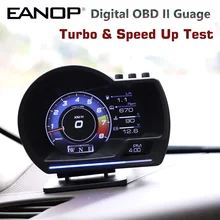 EANOP HUD L200Pro OBD 2 GPS Digital Guage Display Head Up Speed Monitoring with Acceleration Turbo Brake Test Upgrade Version