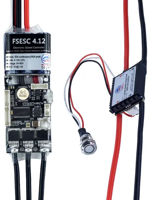 Flipsky Free Shipping ESC Combo FSESC4.12 50A Electric Speed Controller + Antispark Switch 200A Smart/Pro for RC Car / Ebike