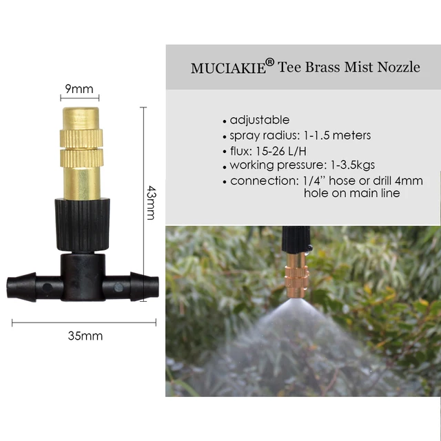 Muciakie 50M-5M Kerti Micro Misting Öntöző Hűtőrendszer Automatikus Időzítő Terasz Köd Sárgaréz Fúvóka Állítható Spray-Készletek - Image 6