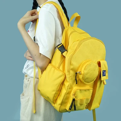 TANTO store деревянный и каменный рюкзак для мужчин и женщин, оригинальная школьная сумка, корейский рюкзак для старшей школы, Большой Вместительный рюкзак, мода - Цвет: Цвет: желтый