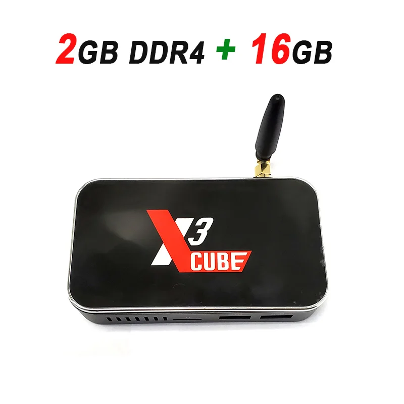 Ugoos X3cube Smart tv Box Amlogic S905X3 Android 9,0 tv Box 2GB LPDDR4 16GB eMMC 2,4G WiFi 4K медиаплеер X3 Cube телеприставка - Цвет: 2GB 16GB