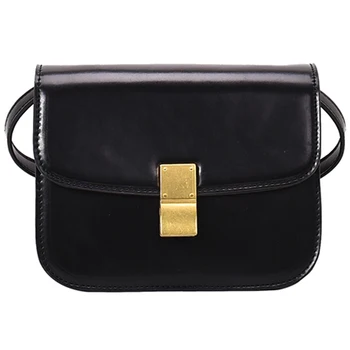 

191218 iVog New Arrival Everyday Ladies Small Black PU Shoulder Messenger Handbag Geometric Fashion Hand Bags for Women 2019