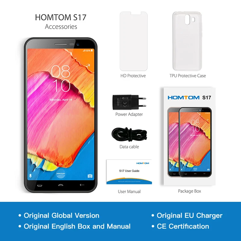 HOMTOM S17 2 Гб ОЗУ 16 Гб ПЗУ мобильный телефон Android 8,1 mt6850 четырехъядерный 5," 18:9 полный дисплей отпечатков пальцев Лицо ID смартфон