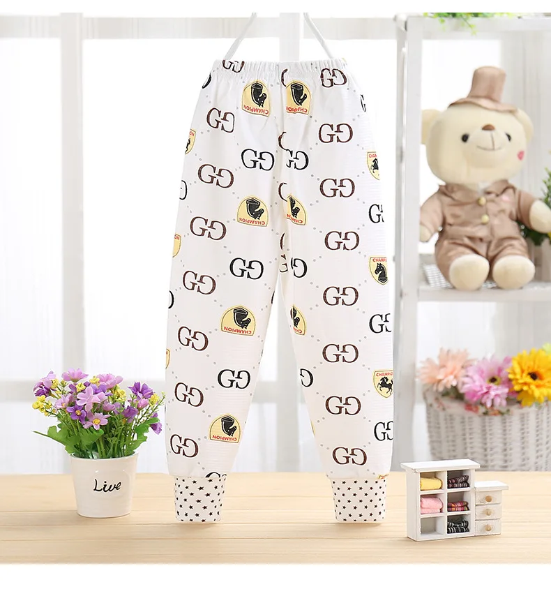 18 Autumn& Winter Children One-Piece Long Johns Pure Cotton Single BOY'S Girls Long Johns Baby Cotton Woollen Trousers Cotton L