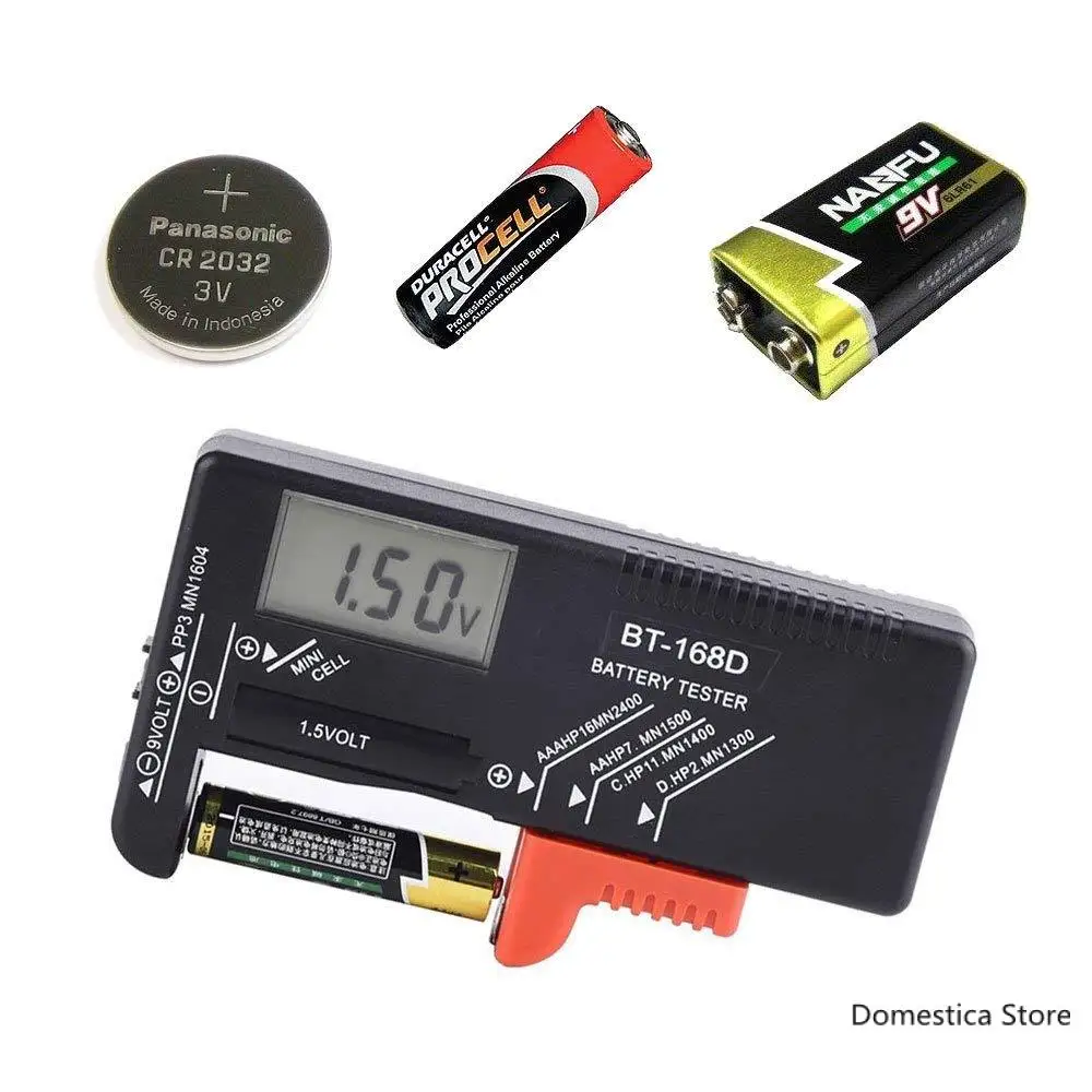 

BT168D Digital Battery Capacity Tester LCD BT-168D Checker Batteries 11x4x2.4 cm Battery Voltage Tester Checking Cell Meter