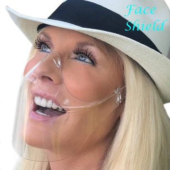 

Transparent Anti Fog Shields Combine Plastic Reusable Glasses Lightweight Face Covering to Protect Eyes Nose Mouth for Adults