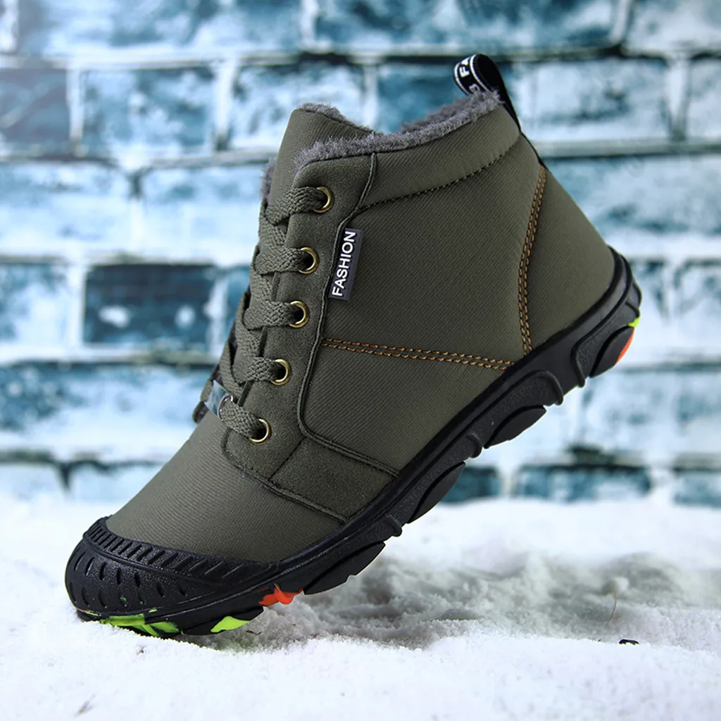 Children Motorcycle boots Kids Winter Shoes Warm Waterproof Snow Boots Slip-resistant Casual Ankle Sneakers Baby Toddler Boot