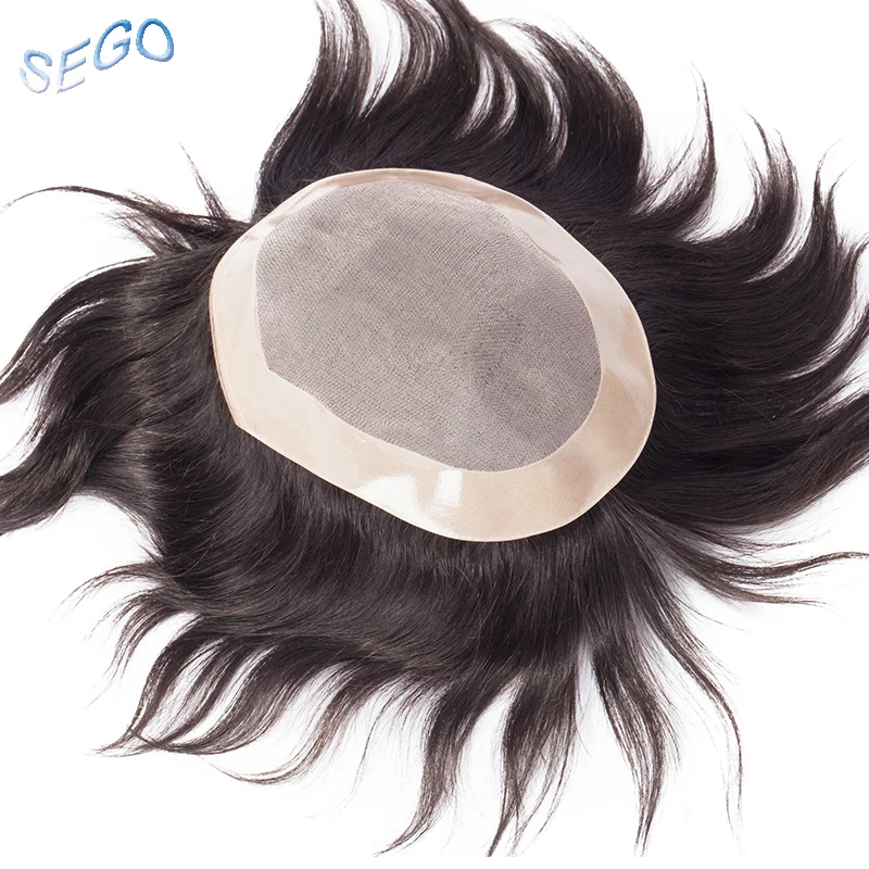 SEGO 6 &quotx 8&quot машина Remy прочные шиньоны для мужчин Toupees Mono &amp PU Замена t система