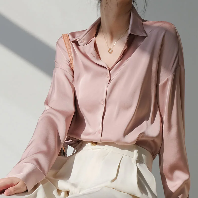 Loose Long Sleeve Solid Button Shirt 