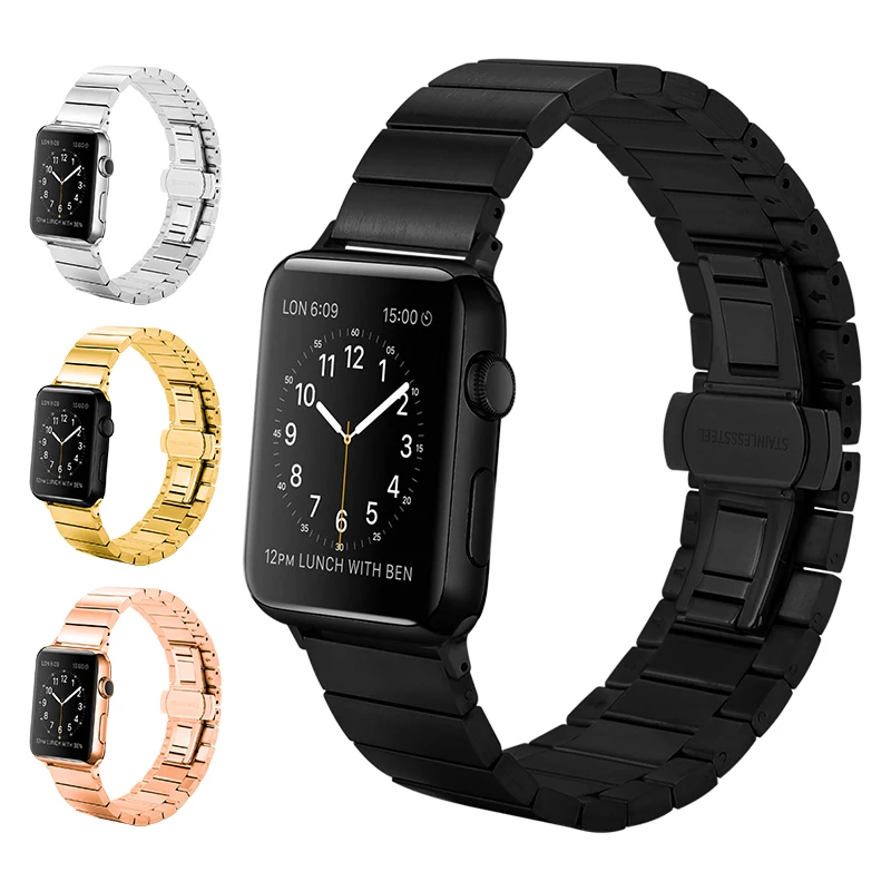 Ремешок из нержавеющей стали для Apple watch band 38 мм 42 44 40 браслет iWatch6 5 4 3 2 SE|Ремешки