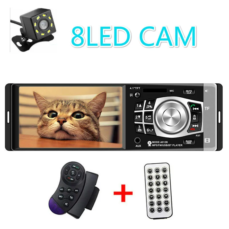 4 ''TFT экран 1 Din автомобильный Радио Аудио стерео MP3-плеер Bluetooth с камерой заднего вида дистанционное управление USB FM - Цвет: with 8LED camera