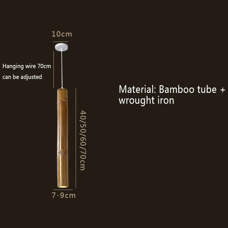 Chinese Style Bamboo Tube Pendant Lights Lighting Cylinder Pendant Lamp Dining Living Room Restaurant Home Decor Hanging Lamp