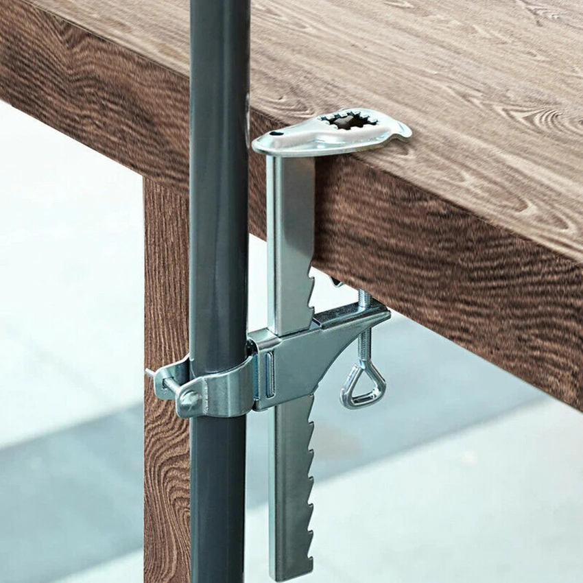 Patio Umbrella Clamp, Umbrella Stand Metal Clamp Mount, Sun Shade Support, Balcony Holder Bracket Outdoor, for Deck