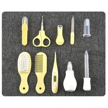 10 шт., инструмент для ухода за ребенком, инструменты для ухода за новорожденными, набор для ухода за детьми, термометр, безопасная машинка для маникюра, кусачки для ногтей, расческа, наждачная расческа для волос