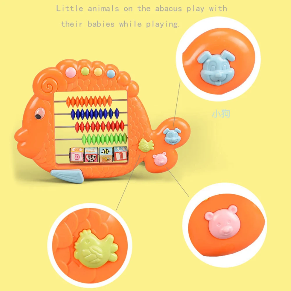Plastic Abacus Arithmetic 7 Digits Kids Maths Calculating Tools Chinese Abacus Toys Fish Shape Educational Toy Dropshipping