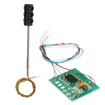 

ABKT-3 Color Traffic Light Signals Ho Oo Scale Model 6Led For Diy Sand Table Crossing Street Construction Railway Two Side