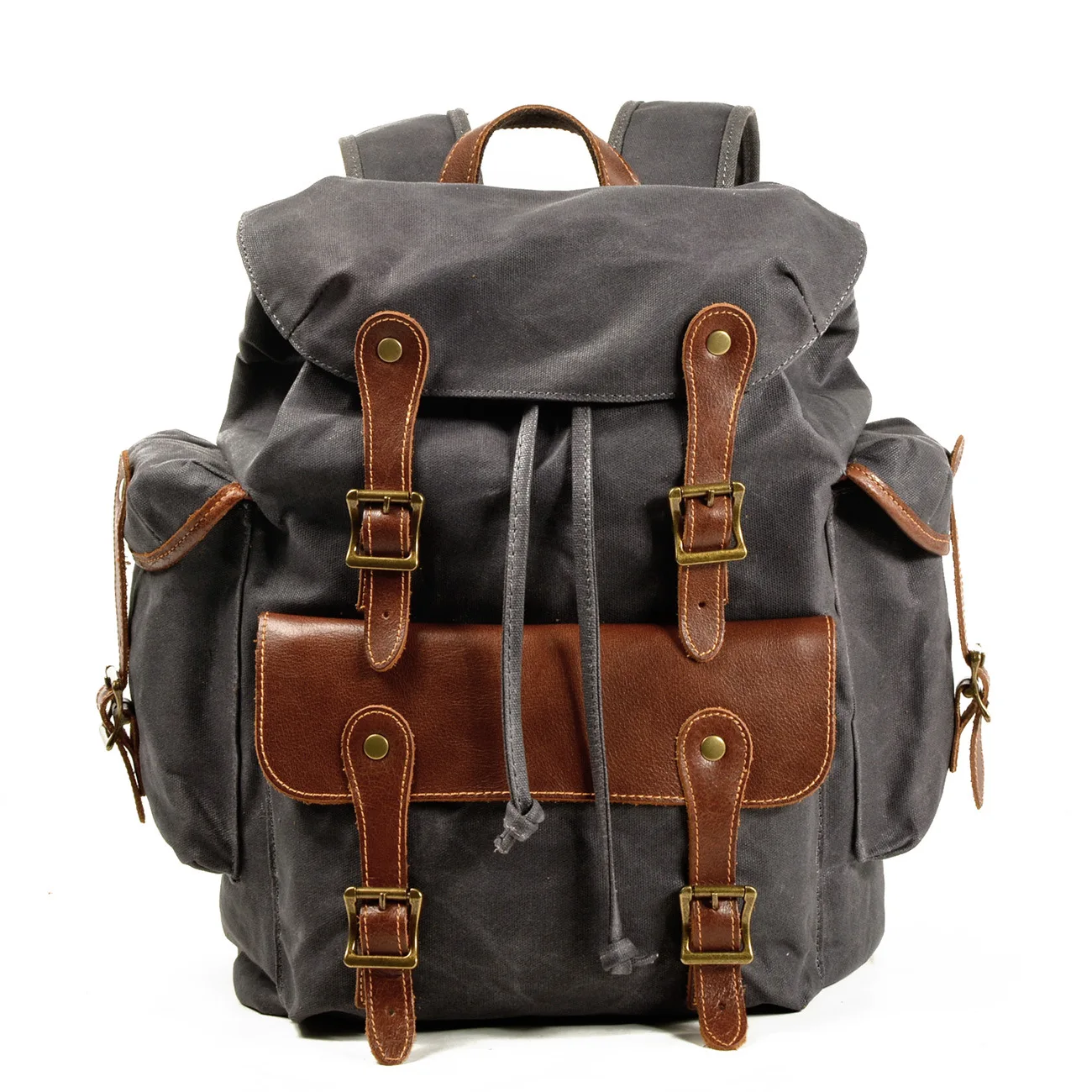 

Leisure Outdoor Backpack Retro Contrast Backpack Men's World War II Canvas Bag Travel Chicken Western Cowboy Backpack