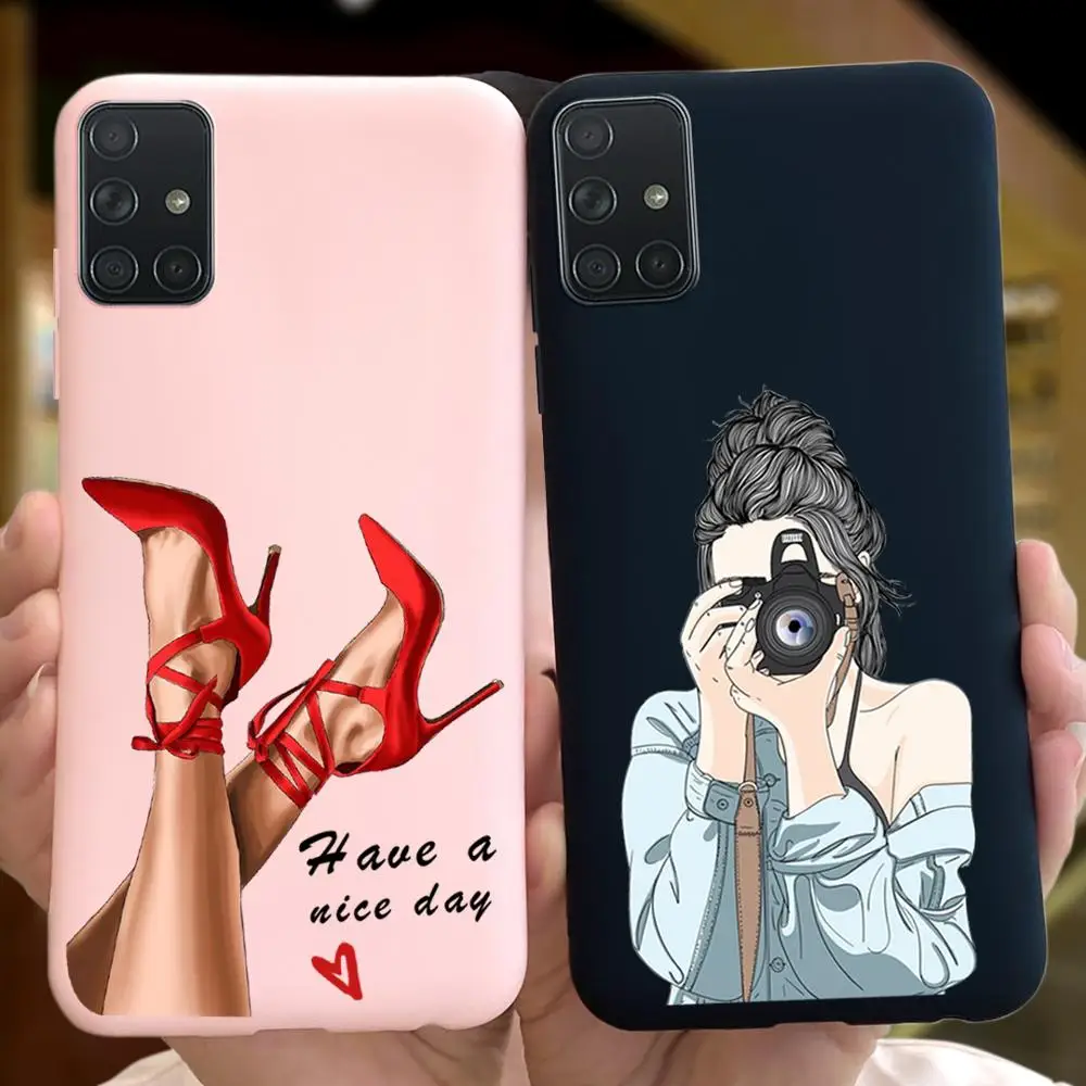 Чехол для Samsung Galaxy A51 2019 Силиконовый ТПУ милый мягкий чехол накладка Coque A71 A 51 71