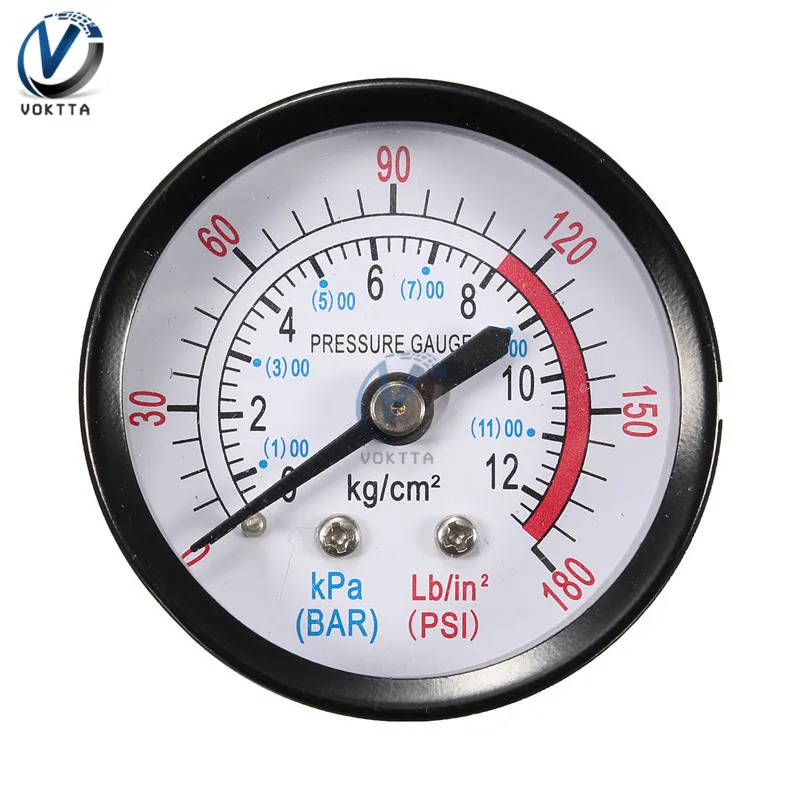 Барный манометр 13 мм 1/4 1/8 BSP резьба 0-180 PSI 0-12 Манометр двойная шкала для воздушного компрессора диаметр железа около 52 мм
