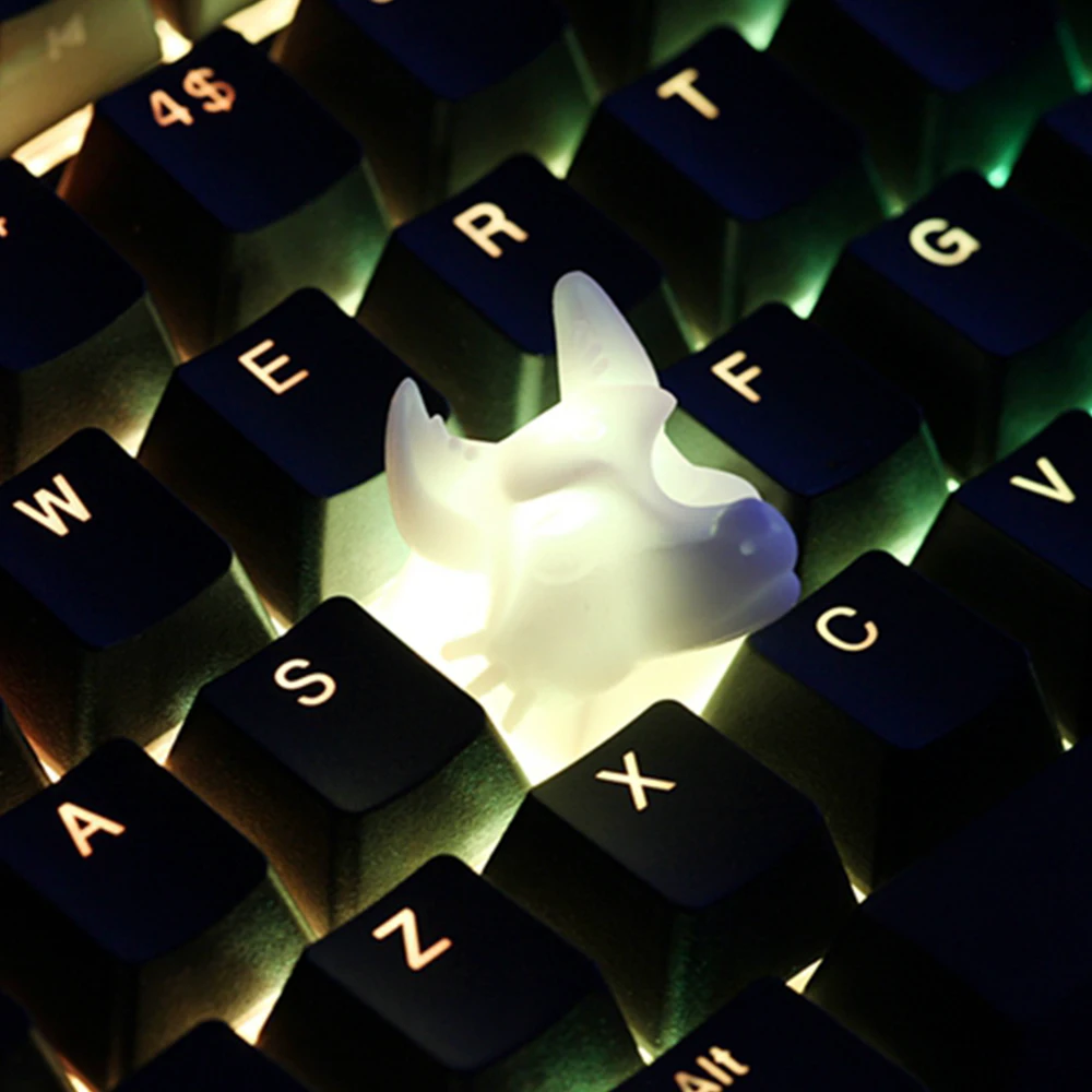 Белая 3D печать резиновый волк клавиша с подсветкой для переключателя Cherry Mx