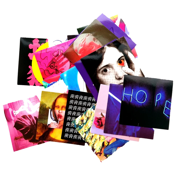 

20Pcs ins Psychedelic style Steam wave Stone carving art David Sticker skateboard Suitcase Graffiti Colorful Waterproof toys