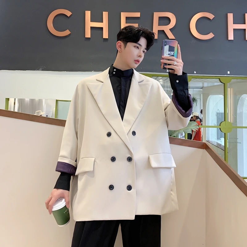 Evening Wear For Men Korean Students Simple Suit Blazer Jacket Plus Fertilizer XL Spring Loose Thin Wild Jacket Costume Evening Wear For Men Korean Students Simple Suit Blazer Jacket Plus Fertilizer XL Spring Loose Thin Wild Jacket Costume
