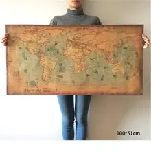 Винтажная морская иллюстрация Морской Карта мира ретро художественная бумага картина дополнение постер для домашнего декора Настенная картина