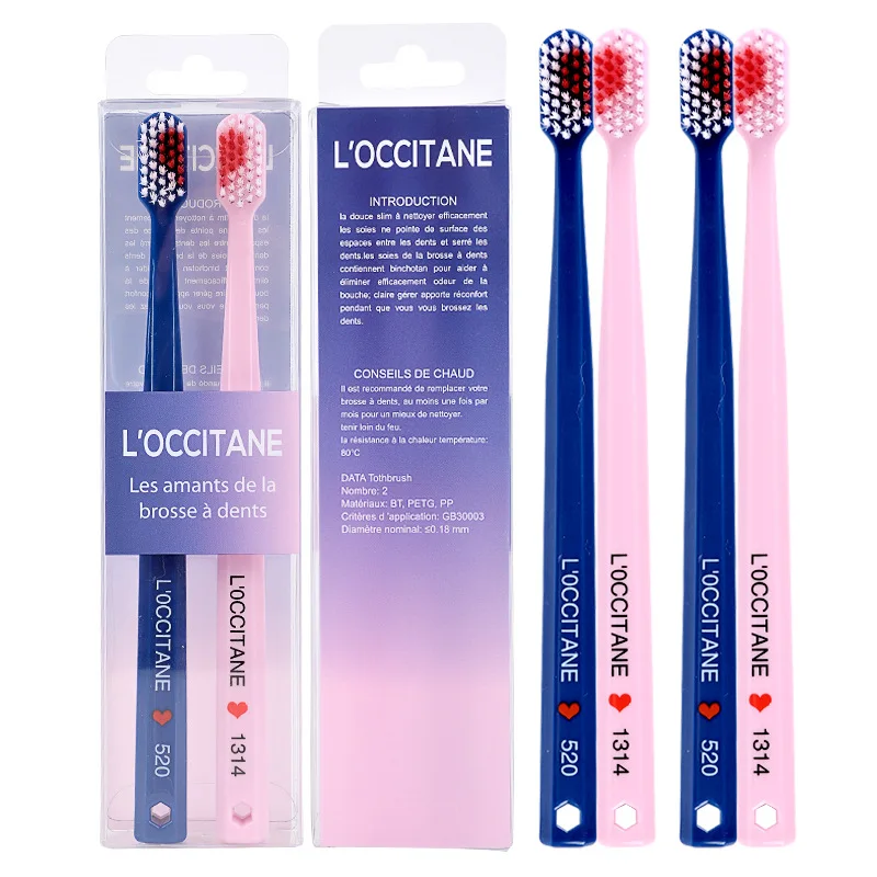 

2PCS Bamboo Charcoal Health Couples Toothbrush for Oral Care Teeth Cleaning Care Tools Crystal Box Set Toothbrush