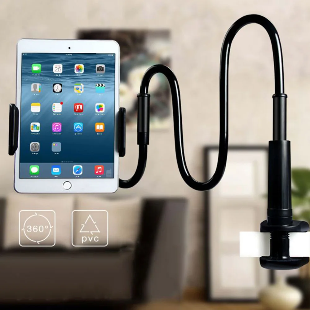 Универсальный футляр для планшета Подставка для iPad стол фильм мобильный телефон чехол для телефона для iPhone samsung держать для регулируемой поддержки - Цвет: Black