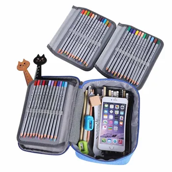 

Hot Sale Super Capacity Pencil Case Three-layer Zipper Stationery Bag School Supplies Cute Stationery Holder Organizer Pen Bag