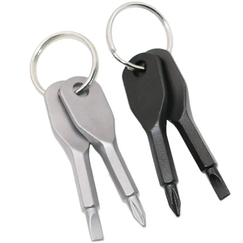 Stainless Steel Mini Multifunction Screwdriver Key Shape Pocket Repair Tool