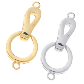 

925 Sterling Silver Unique Open Clasp Connectors, 0.43x1.06inch, for Jewelry Making and Crafting Accessories, 2 Colors