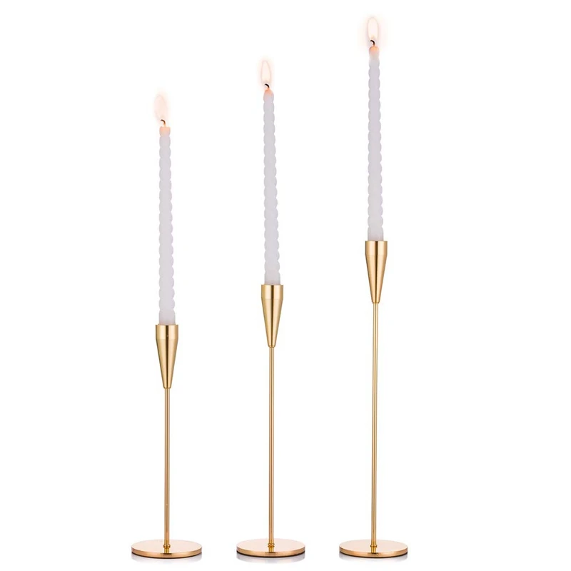 

Wedding Candle Holder, Center Table Decoration Candlestick, Single Head Wrought Iron, Golden Candlelight Dinner Candle Candlesti
