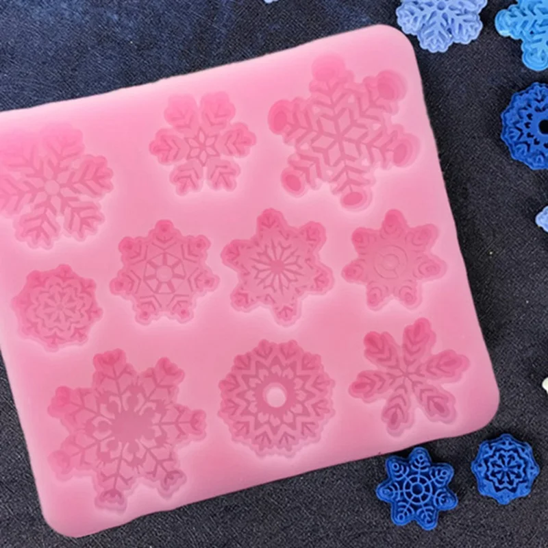 DIY формы для выпечки инструменты для украшения торта силиконовая форма Рождественский торт-Снежинка Форма шоколада глина помадные формы кухонный гаджет