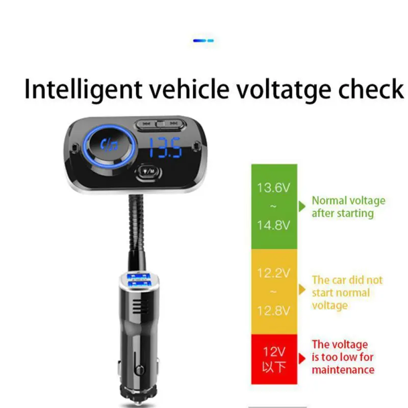 1 шт. Автомобильный Mp3 Bluetooth плеер двойной USB быстрая зарядка давление 12-24 В без потерь музыка навигация голосовая поддержка MP3