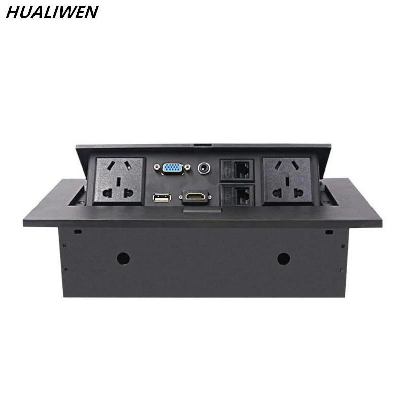 JSJ настольная розетка многофункциональный настольный разъем HDMI + AV аудио и видео 3