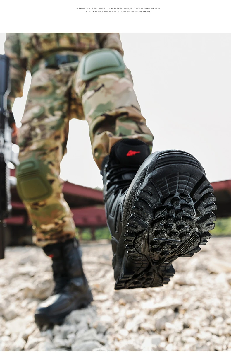 Мужские тактические ботинки большого размера; водонепроницаемые кожаные походные ботинки; уличные Нескользящие армейские ботинки; ботинки для альпинизма; мужские зимние кроссовки