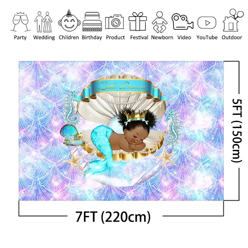 black mermaid baby shower