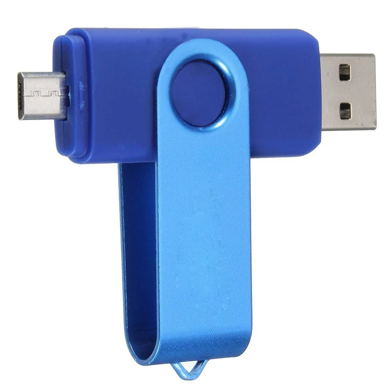  2Pcs USB Mini Memory Stick 32GB USB 2.0 Memory Flash Drive OTG for Handy PC Blue & Purple