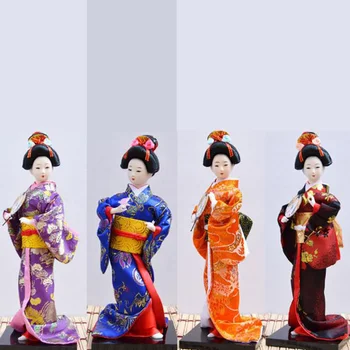 

Japanese Ethnic Traditional Geisha Doll Folk Art Geisha Figurine Statuefor Miniatures Home Office Decoration Random