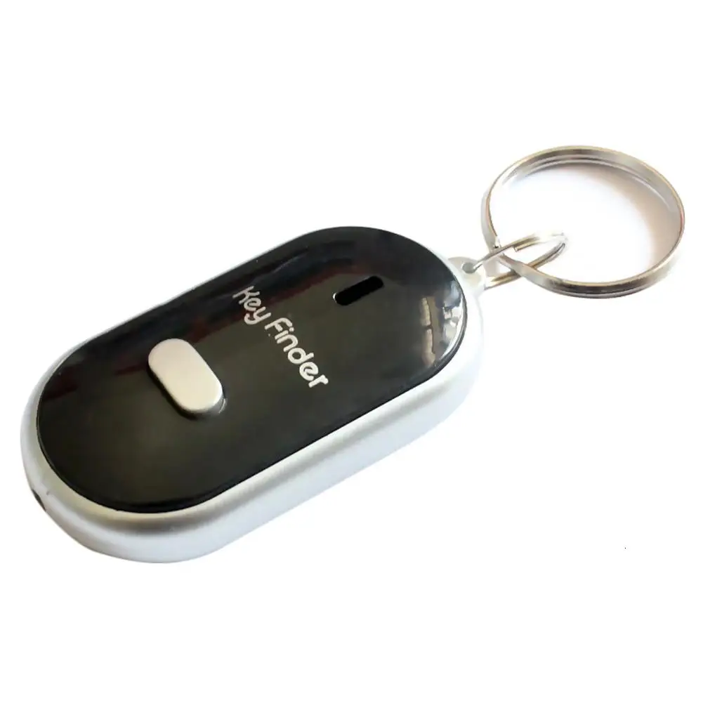 Анти-потеря свисток ключ искатель мигающий звуковой пульт детский ключ сумка локатор кошелька потерянный брелок локатор брелок светодиодный фонарь - Цвет: Black