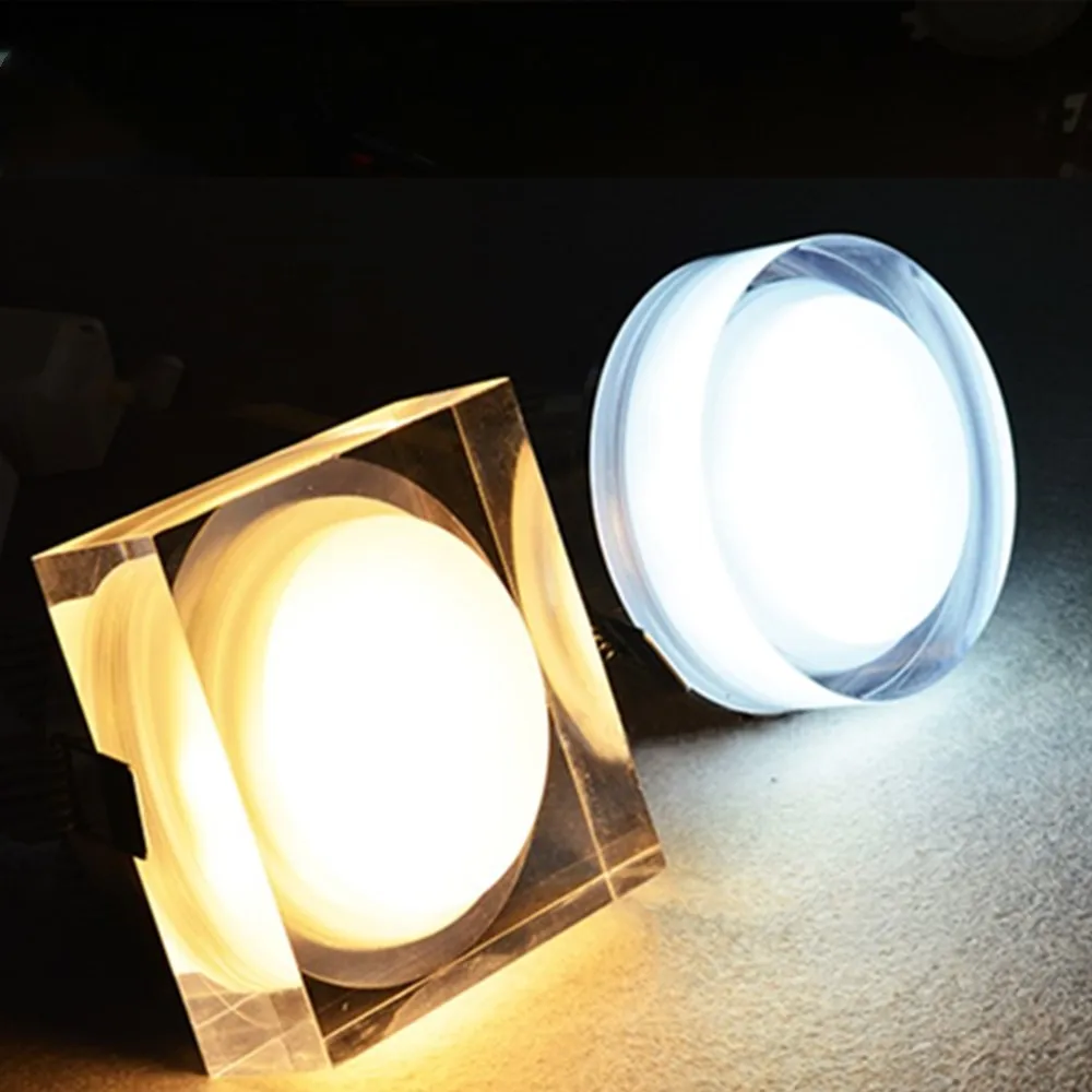 

Crystal LED downlight 5W 10W 12W Dimmable led spot light AC220V 110V led recessed ceiling lamp For home illumination