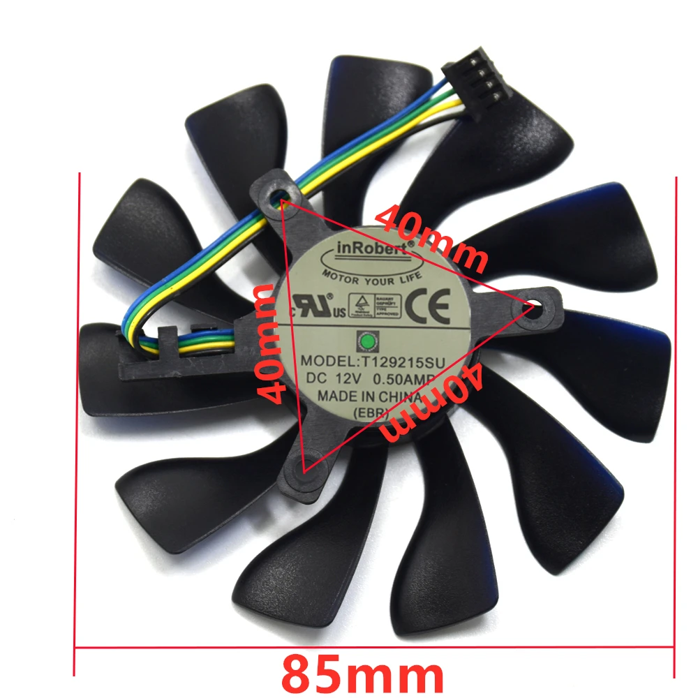 85 мм 4Pin T129215SU кулер вентилятор Замена для XFX RX460 4G D5 RX550 2G RX560 RX470 игровой вентилятор для охлаждения видеокарты вентилятор