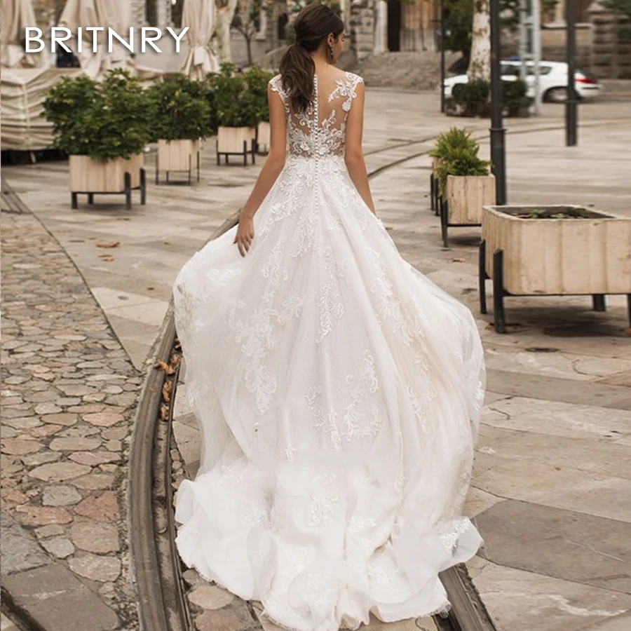 BRITNRY, кружевное свадебное платье,, Сексуальные вечерние платья, vestido de novia, белые/Lvory, платья невесты, элегантные пляжные свадебные платья