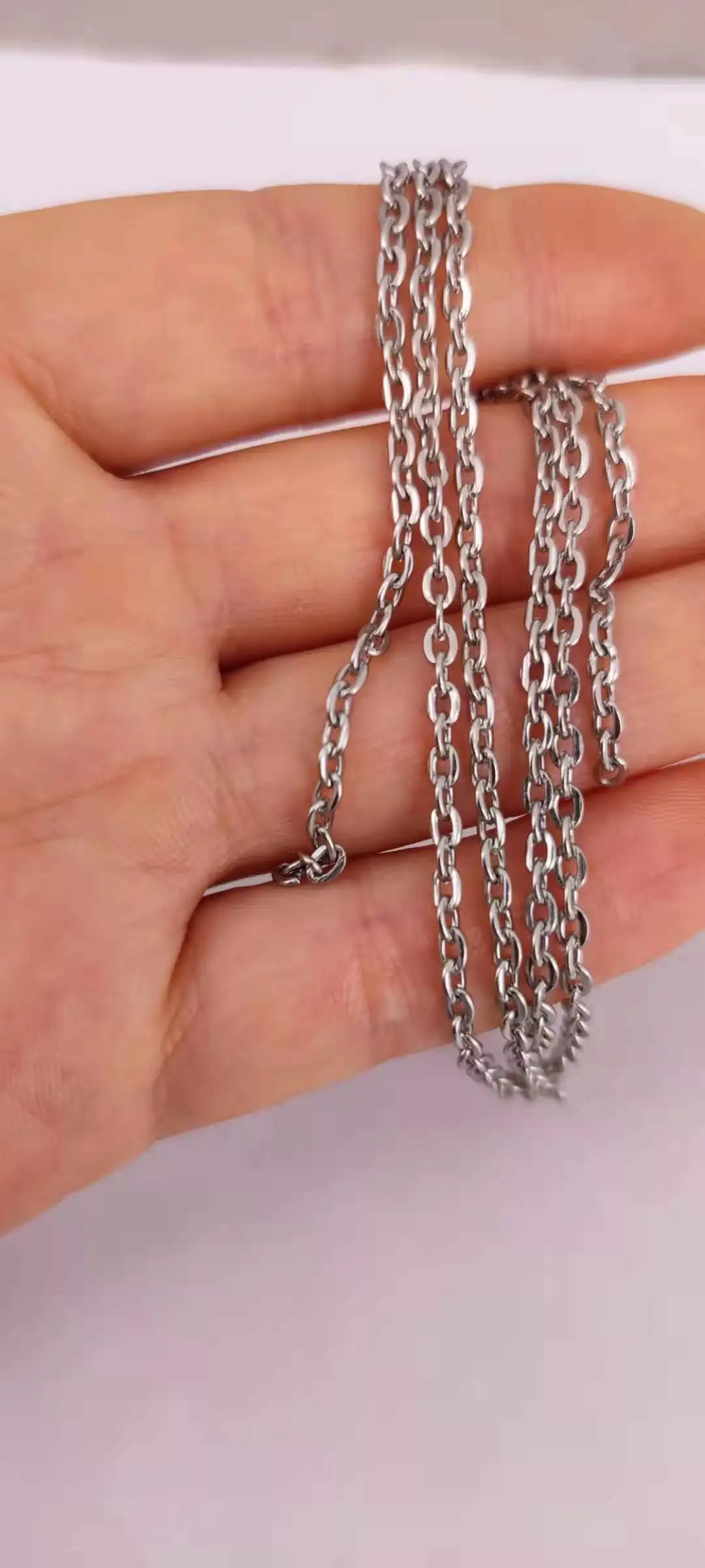 hzew 50pcs 2.6mm*55cm chain three colors Iron chain for women man