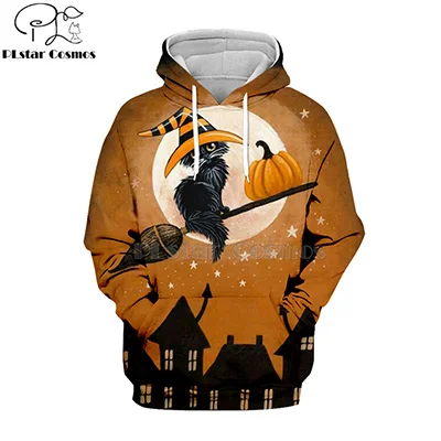 hoodies PLstar Cosmos/вечерние 3d толстовки с изображением черного кота Джека Скеллингтона/Толстовка на зиму, Рождество, Хэллоуин, Рождество, streetwear-3 - Цвет: hoodies