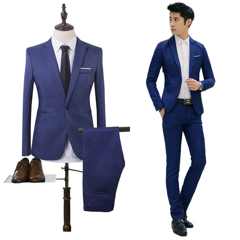 Men 'S Fashion Wedding Suits Prom Piece Groom Tuxedos Groomsmen Suit 2 Wholesale Supply Suit Set Men's Leisure